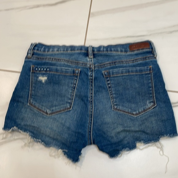 Blank NYC Dark Wash Worn Denim Shorts - Picture 2 of 4